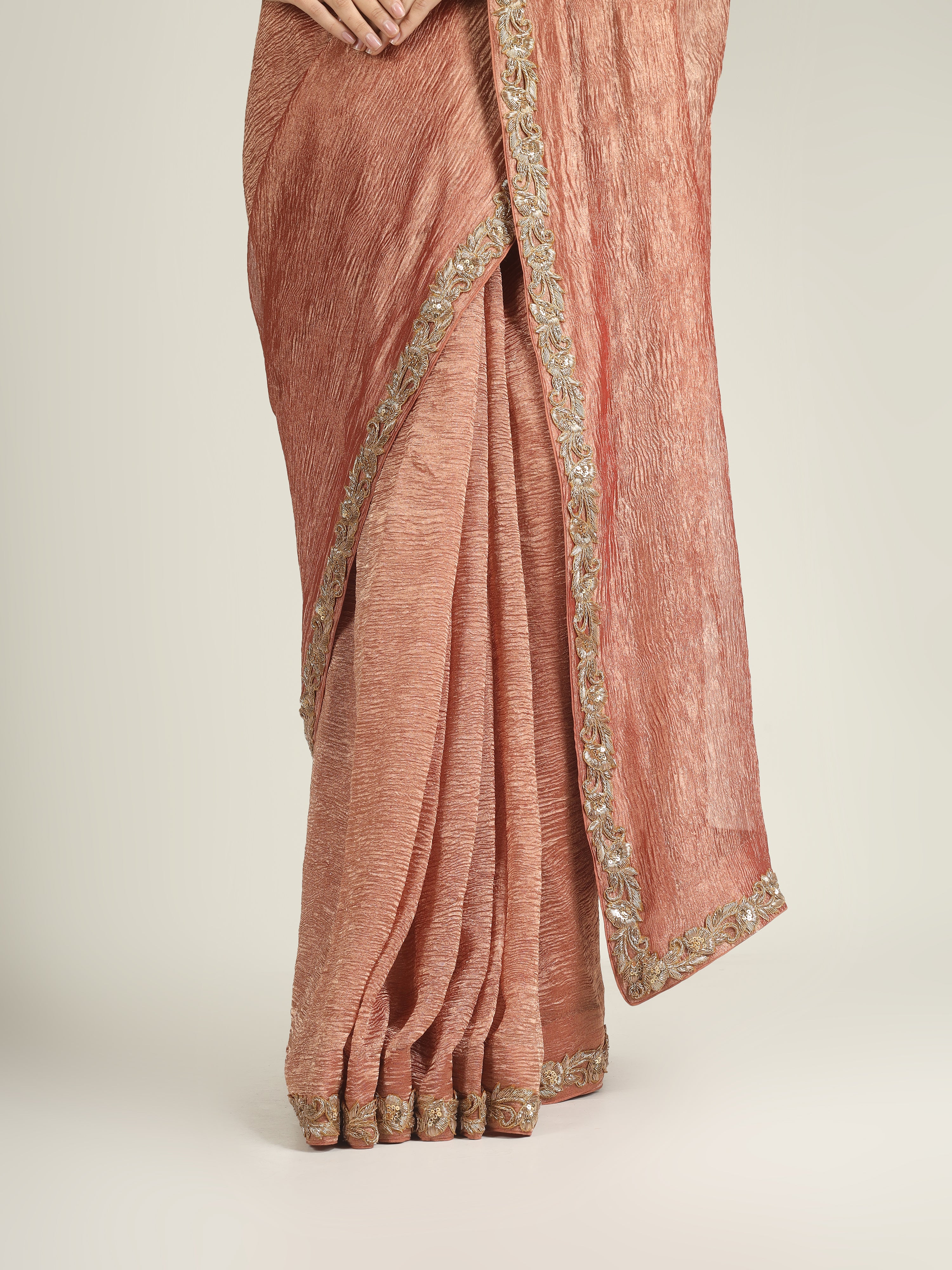 Banarasi Crush Tissue Silk Saree with Border