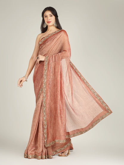 Banarasi Crush Tissue Silk Saree with Border