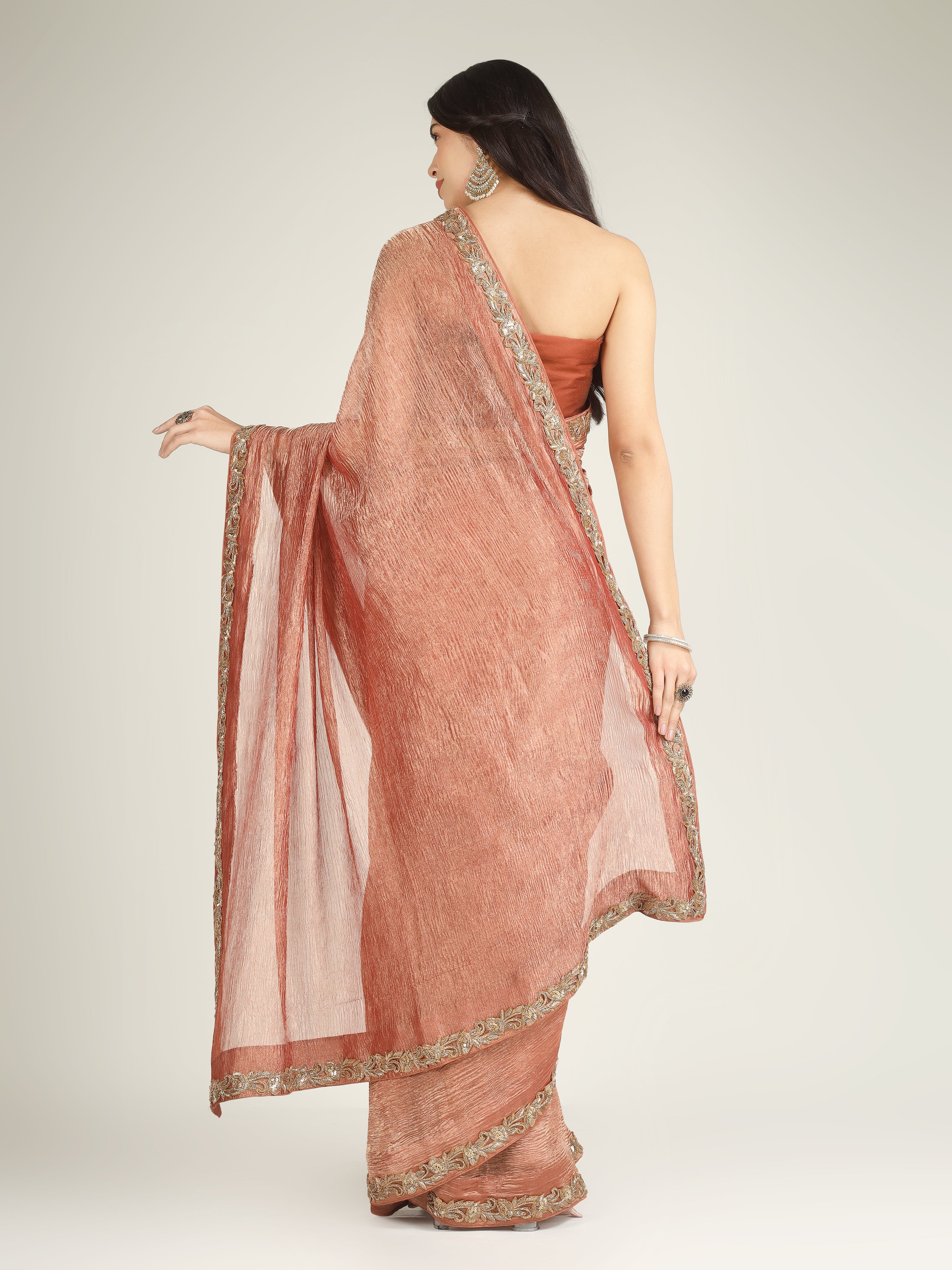 Banarasi Crush Tissue Silk Saree with Border