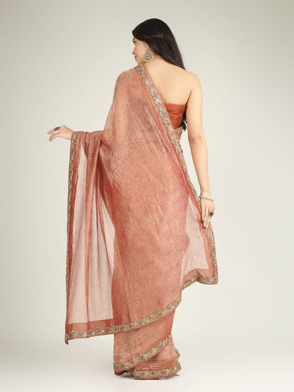 Banarasi Crush Tissue Silk Saree with Border