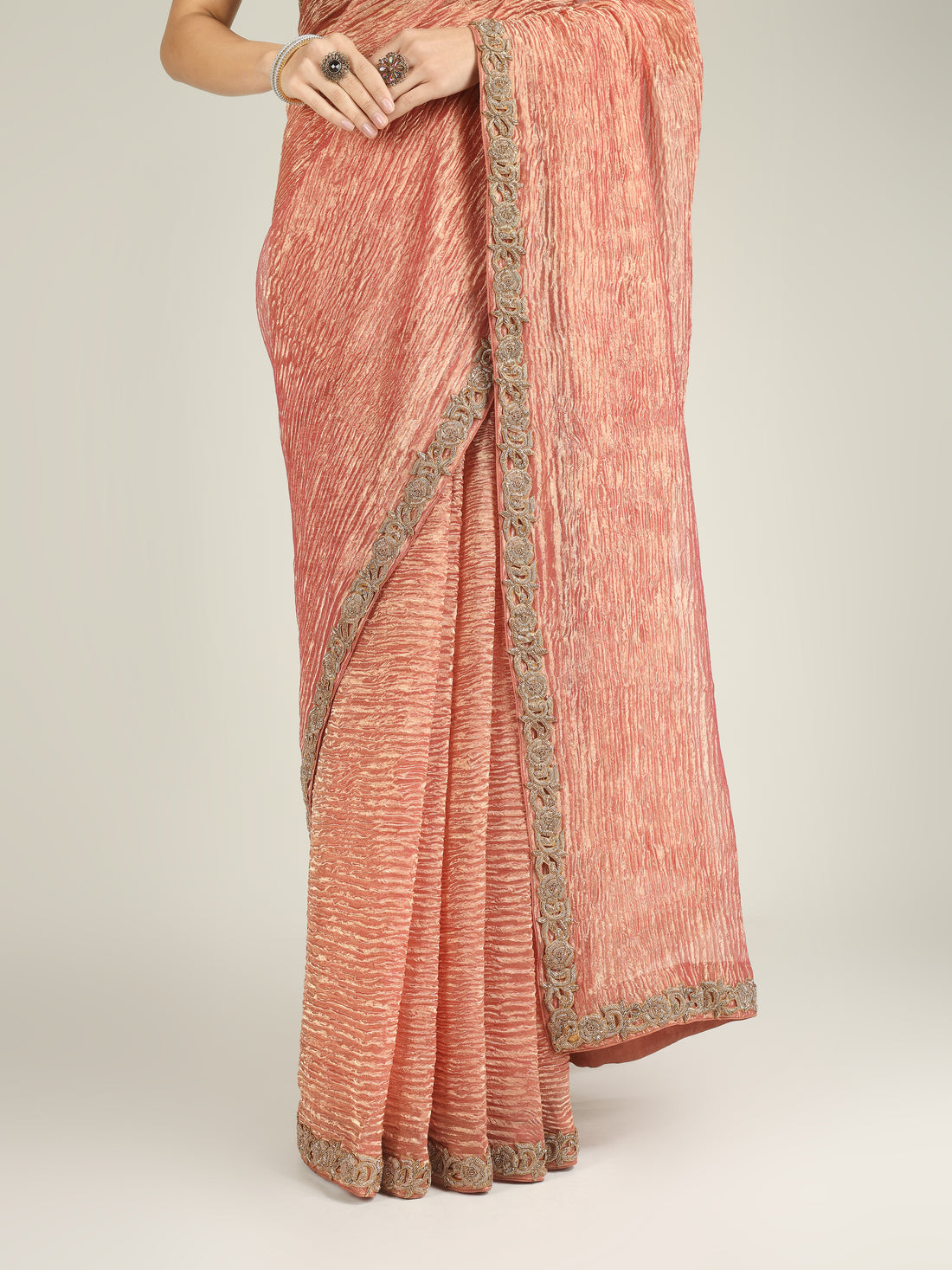 Banarasi Crush Tissue Silk Saree with Border