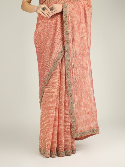 Banarasi Crush Tissue Silk Saree with Border