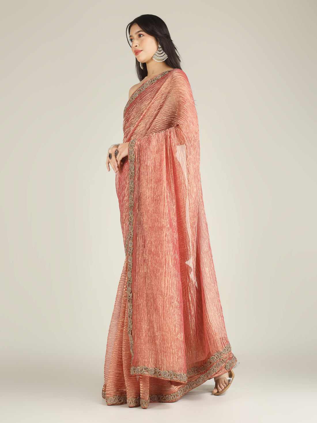 Banarasi Crush Tissue Silk Saree with Border