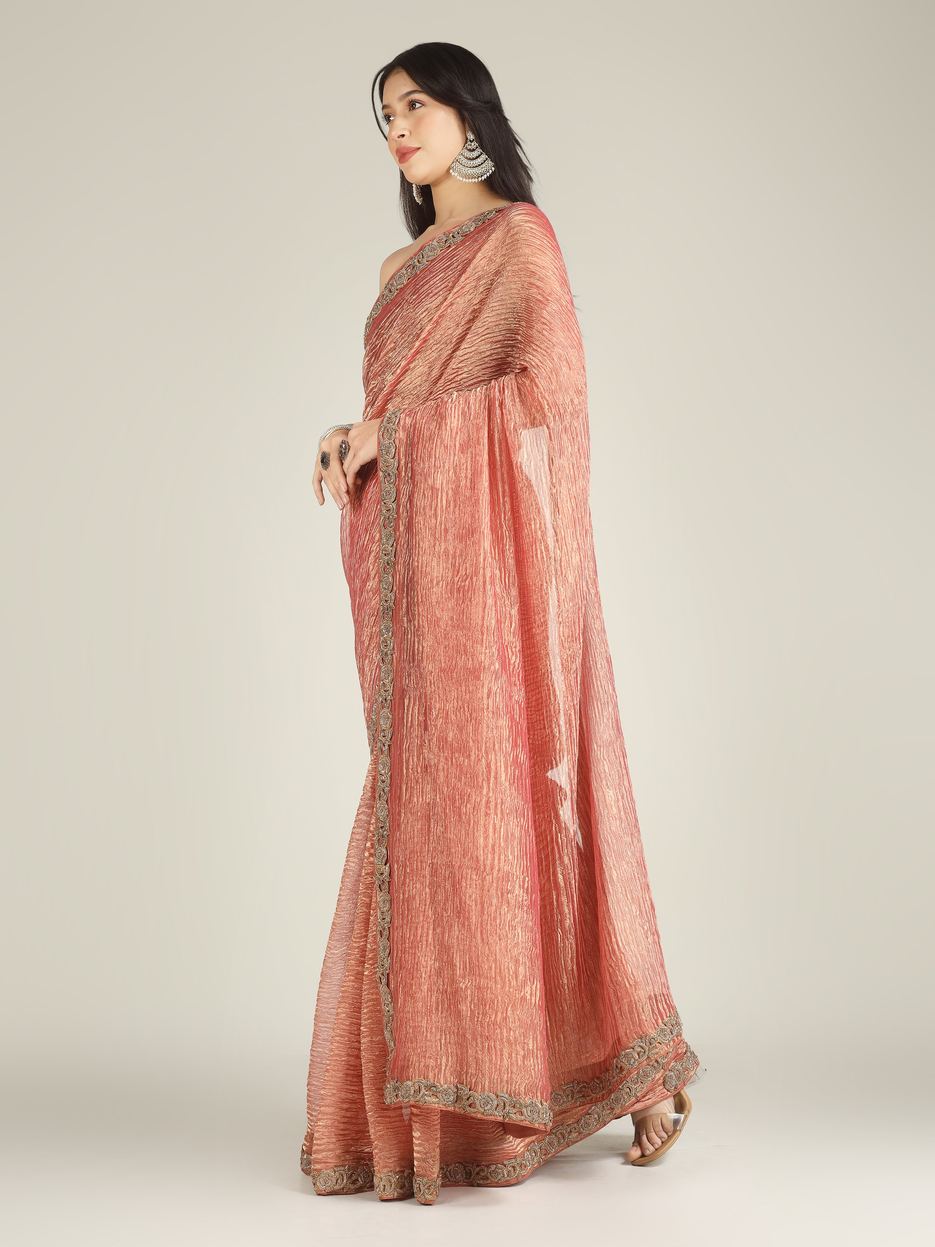 Banarasi Crush Tissue Silk Saree with Border