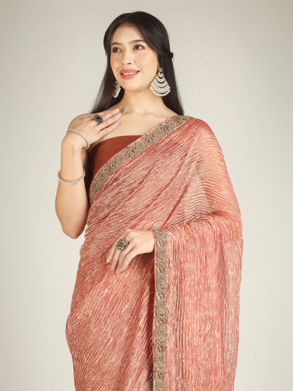 Banarasi Crush Tissue Silk Saree with Border