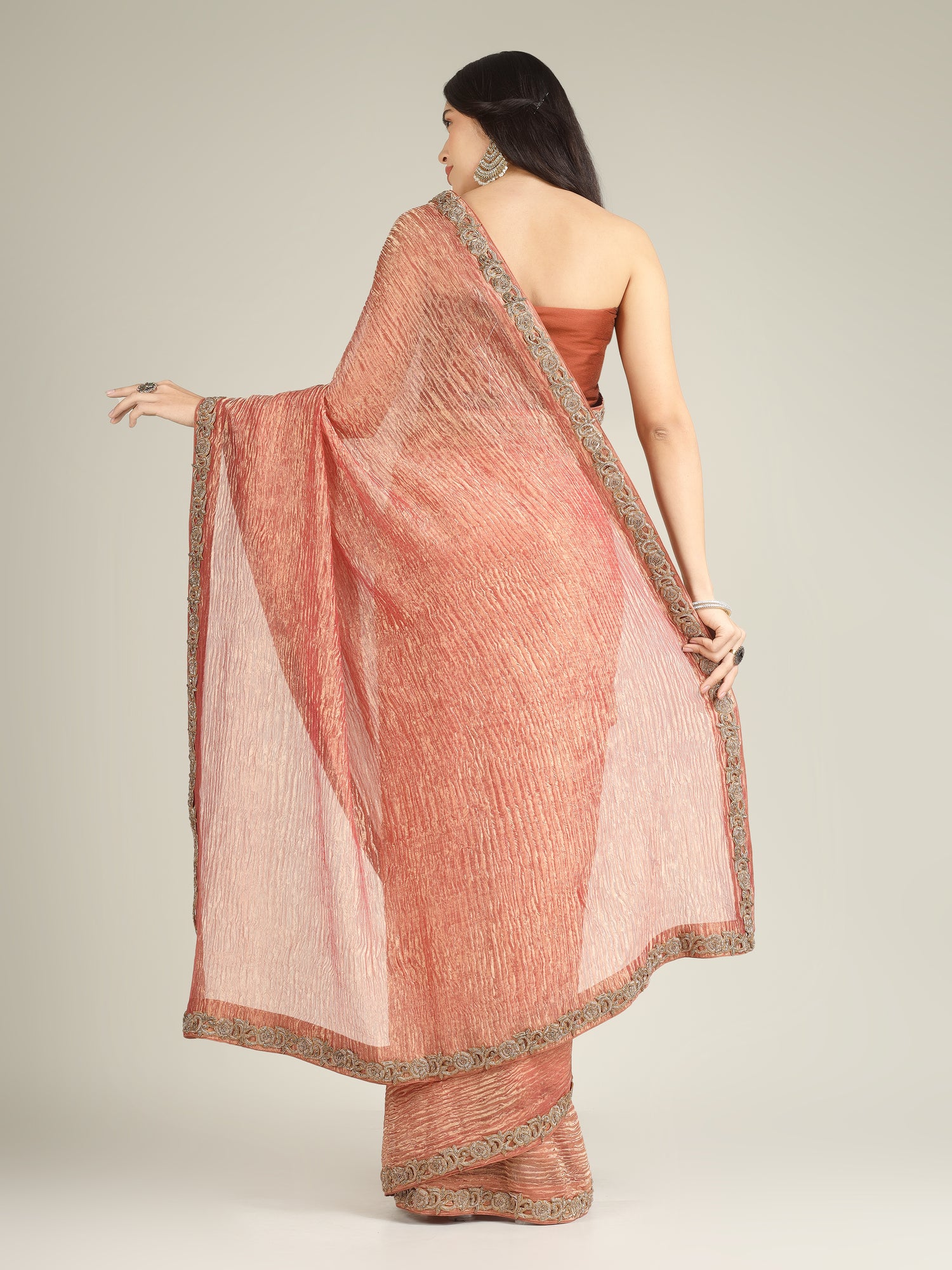 Banarasi Crush Tissue Silk Saree with Border