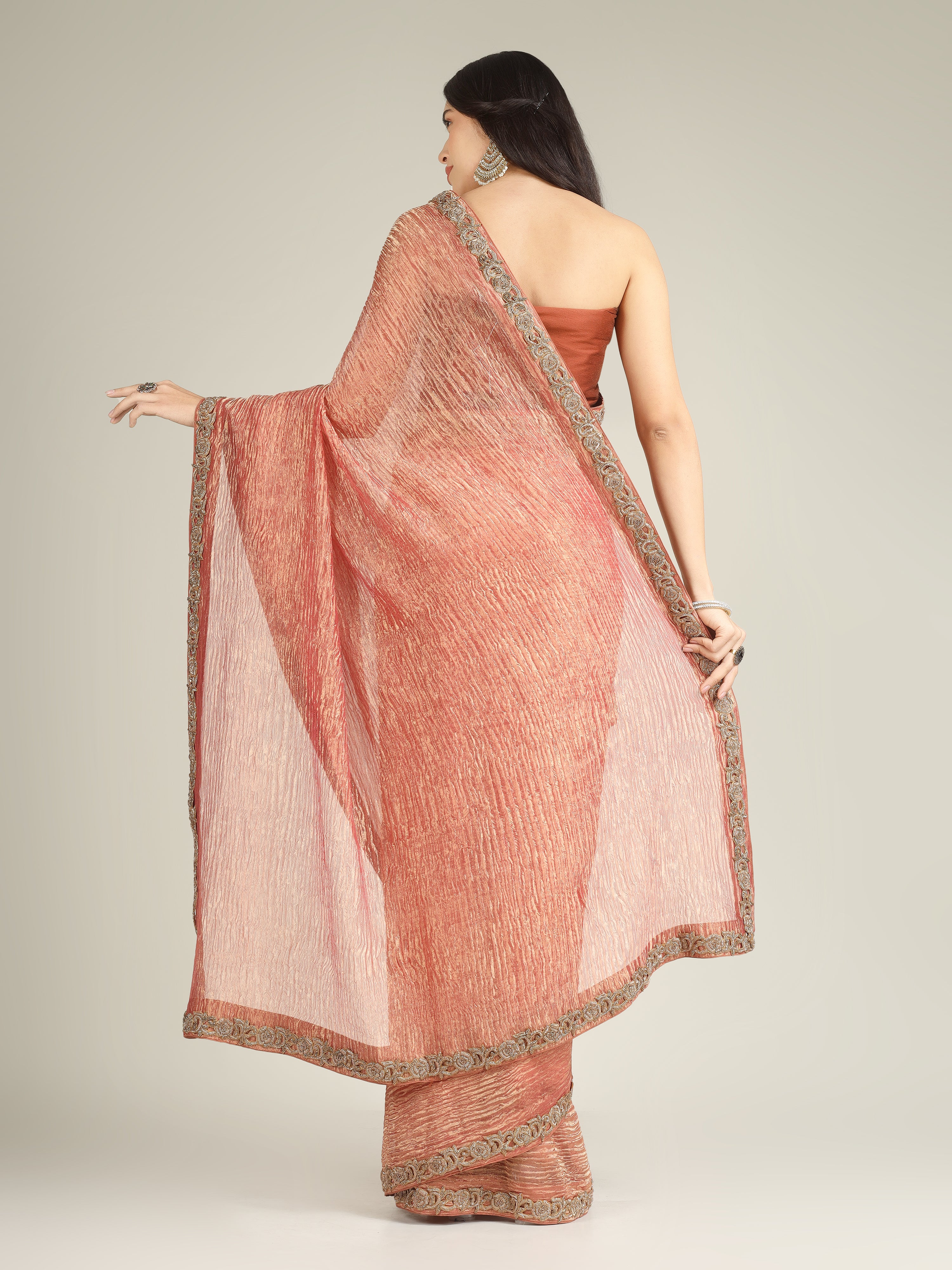 Banarasi Crush Tissue Silk Saree with Border