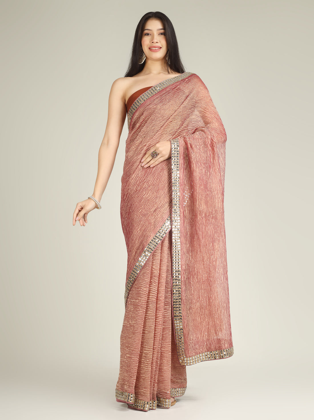 Banarasi Crush Tissue Silk Saree with Border