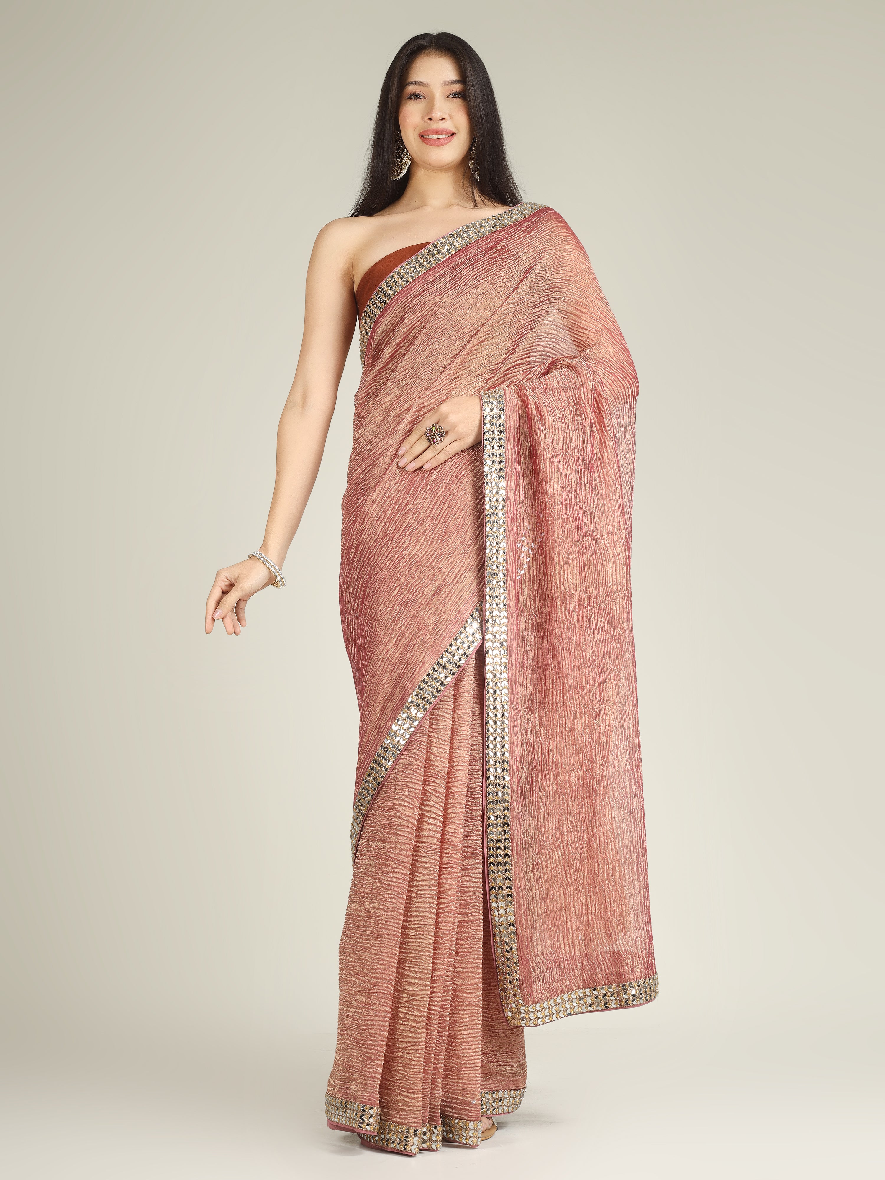 Banarasi Crush Tissue Silk Saree with Border