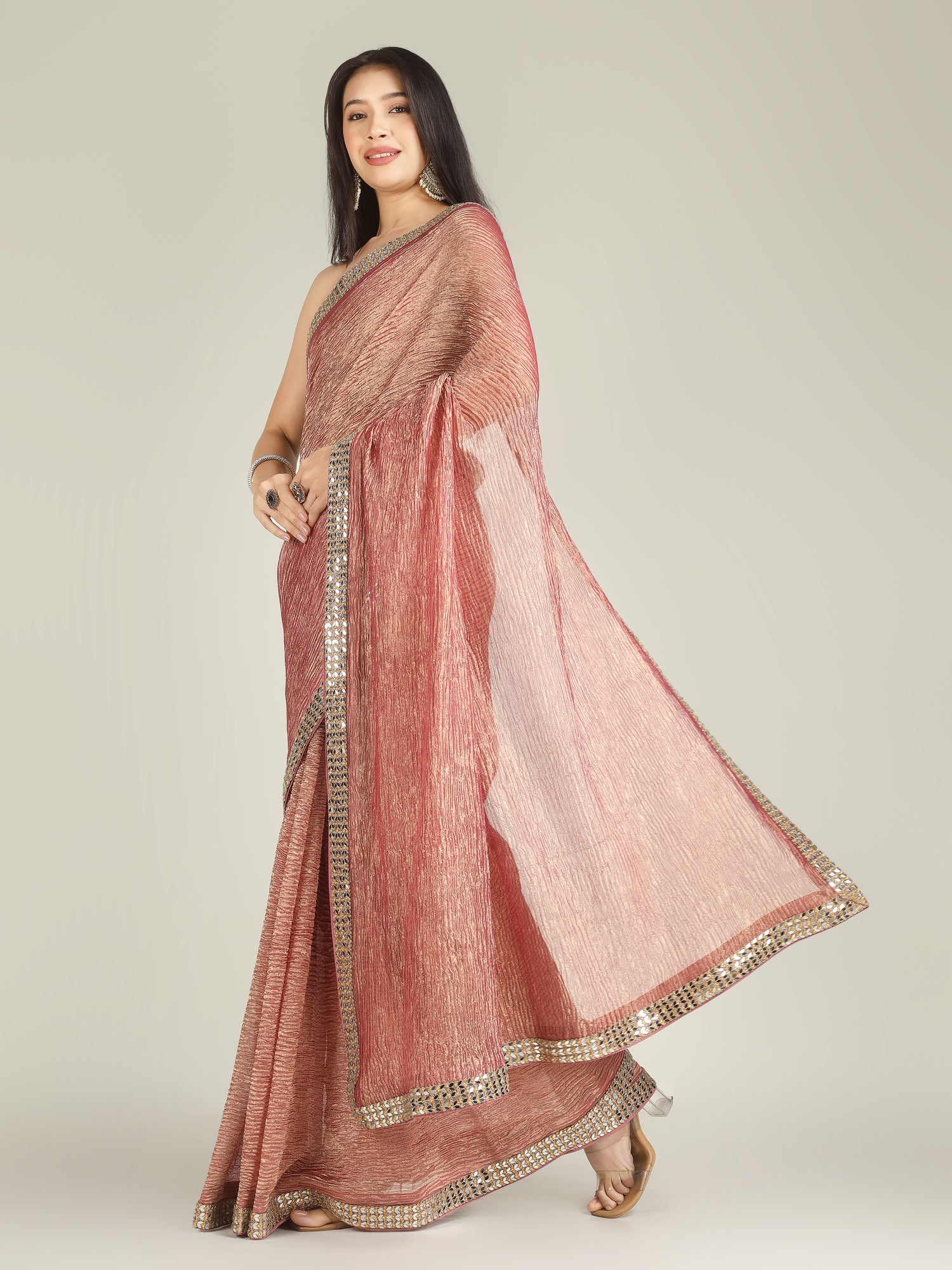 Banarasi Crush Tissue Silk Saree with Border