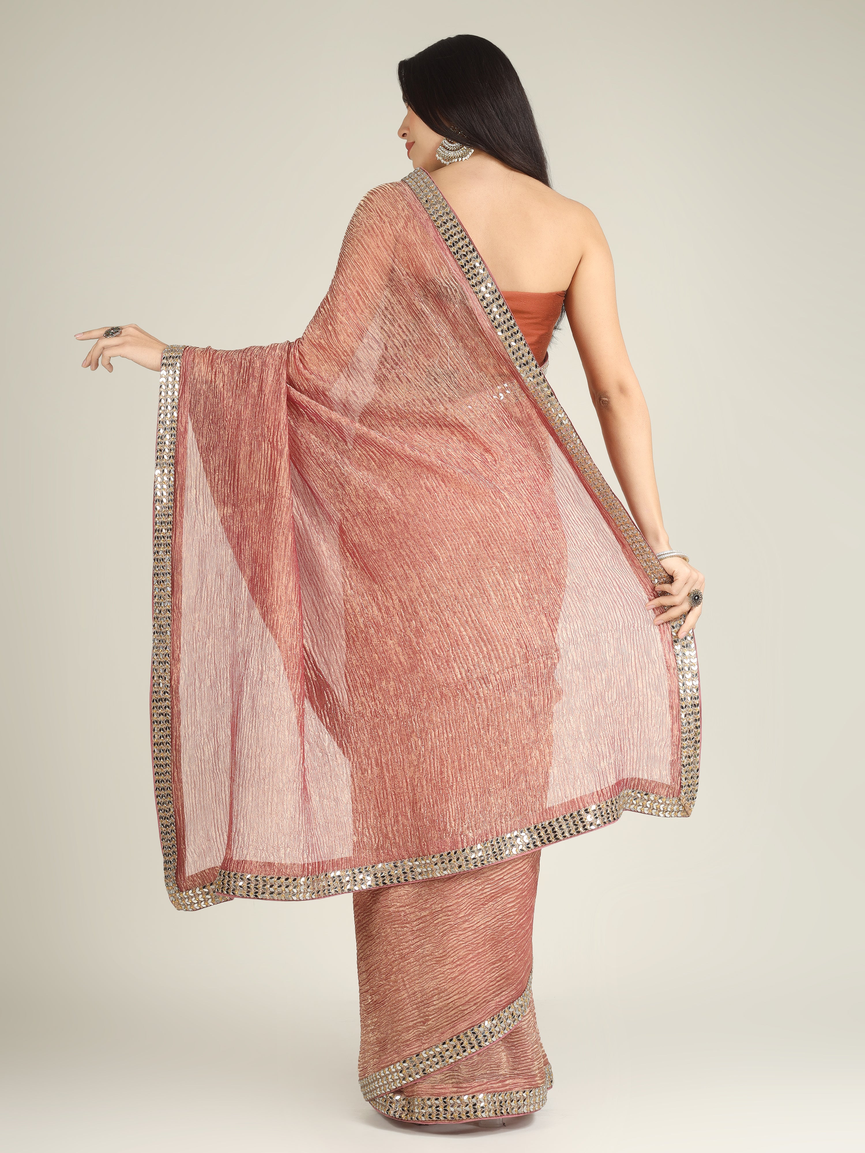 Banarasi Crush Tissue Silk Saree with Border