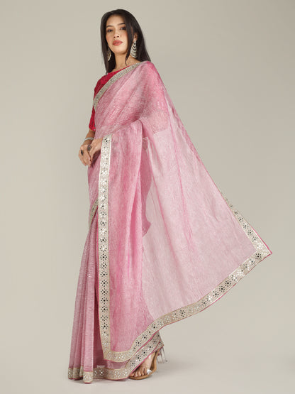 Banarasi Crush Tissue Silk Saree with Border