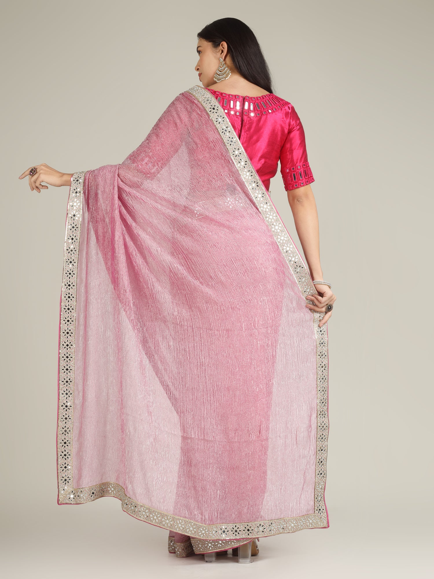 Banarasi Crush Tissue Silk Saree with Border