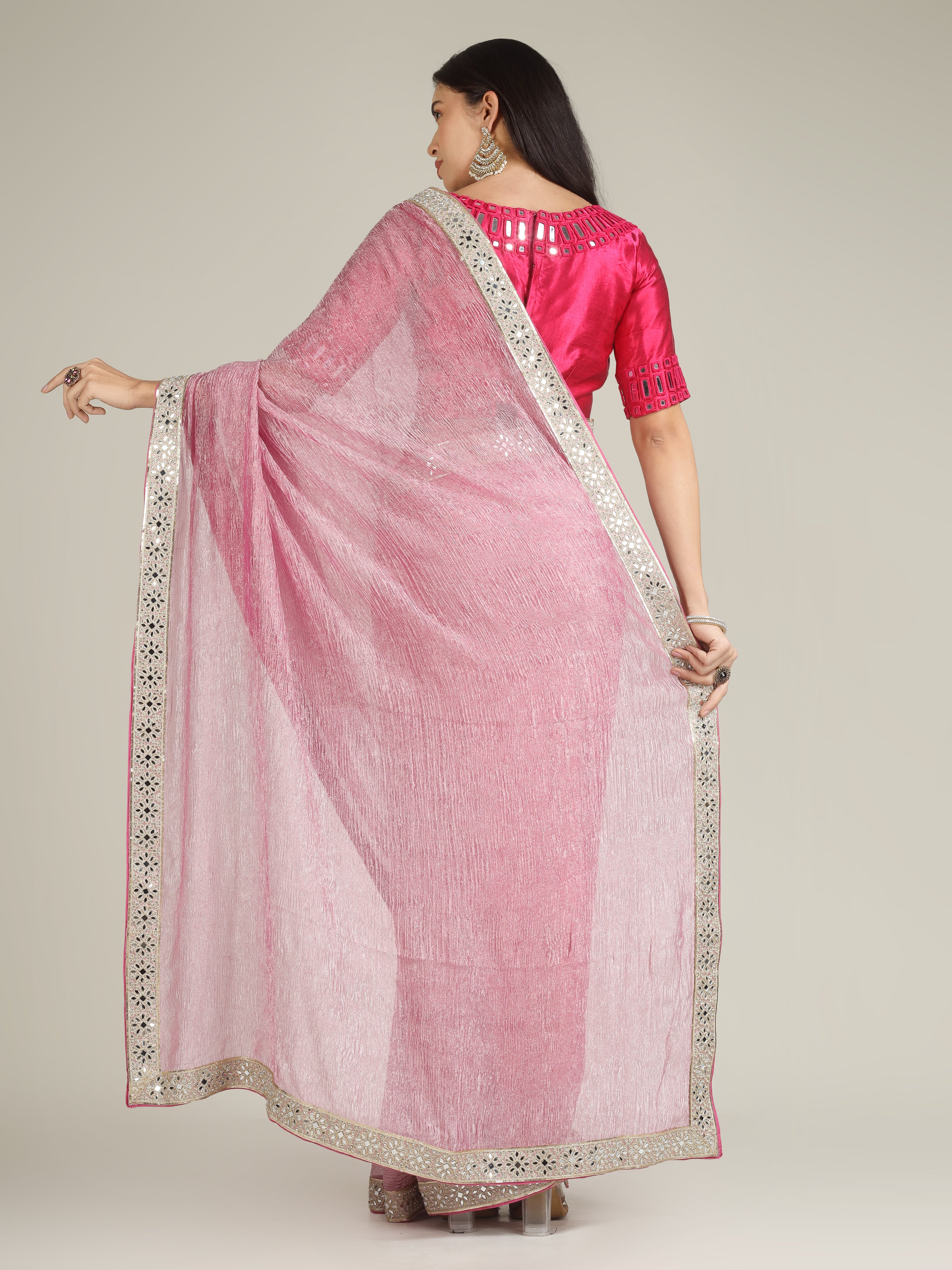 Banarasi Crush Tissue Silk Saree with Border