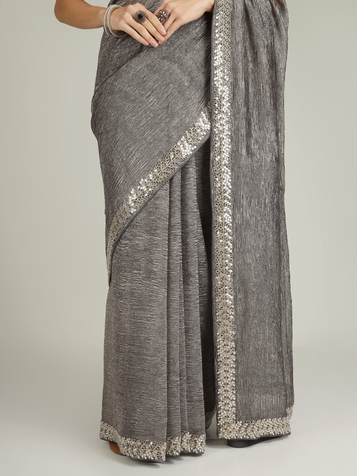 Banarasi Crush Tissue Silk Saree with Border