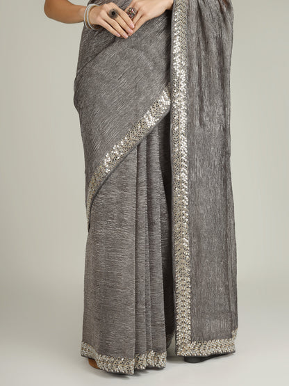 Banarasi Crush Tissue Silk Saree with Border