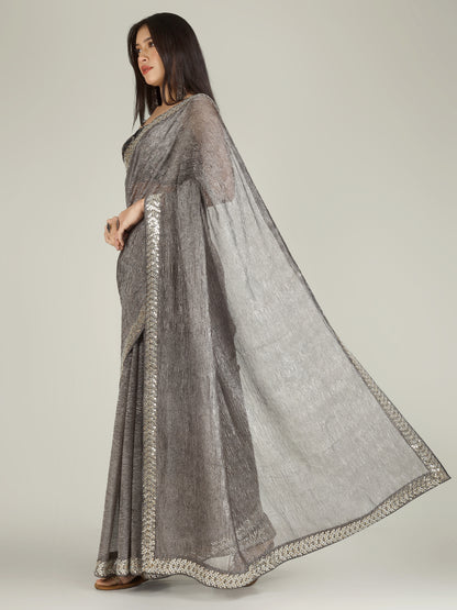 Banarasi Crush Tissue Silk Saree with Border