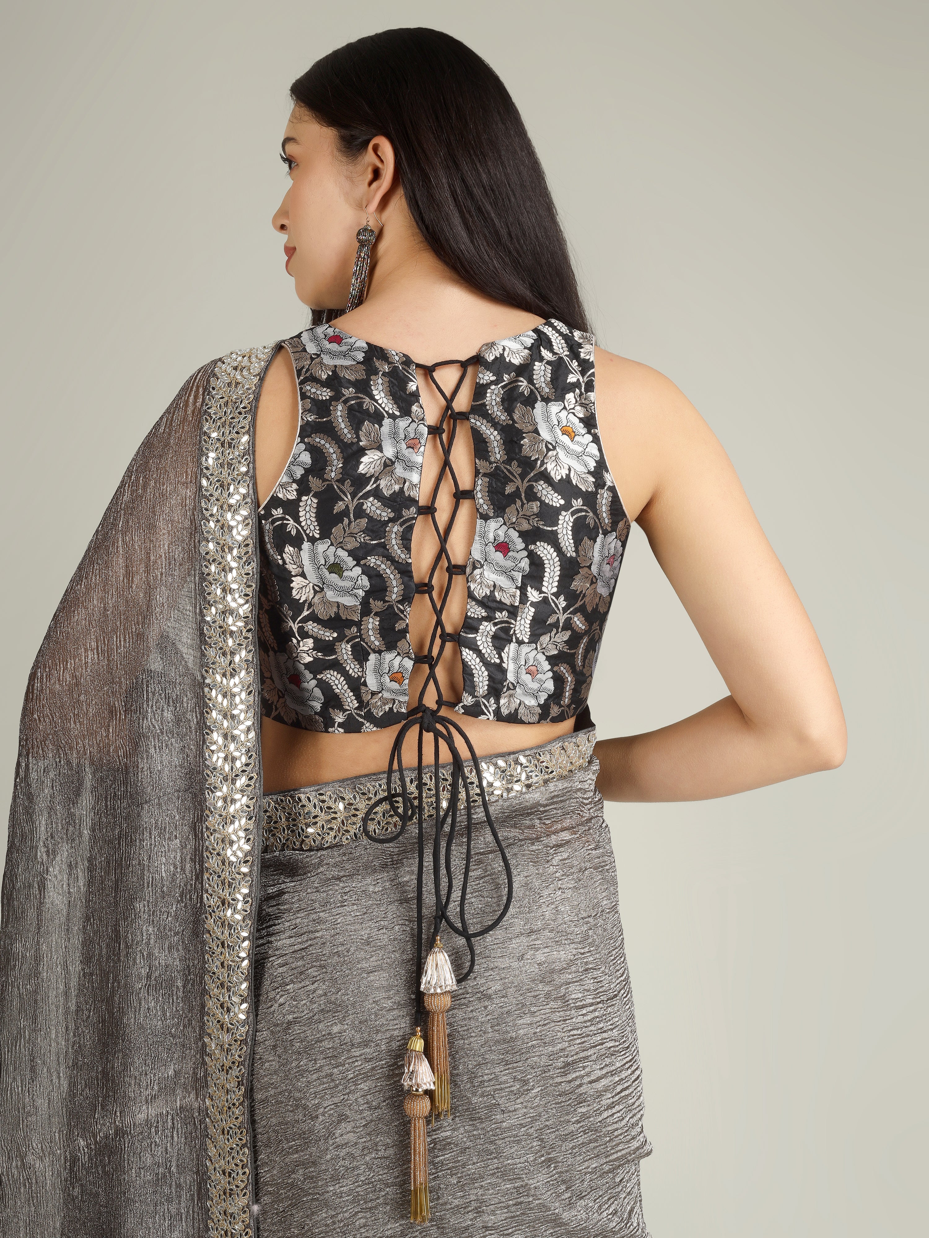 Banarasi Crush Tissue Silk Saree with Border