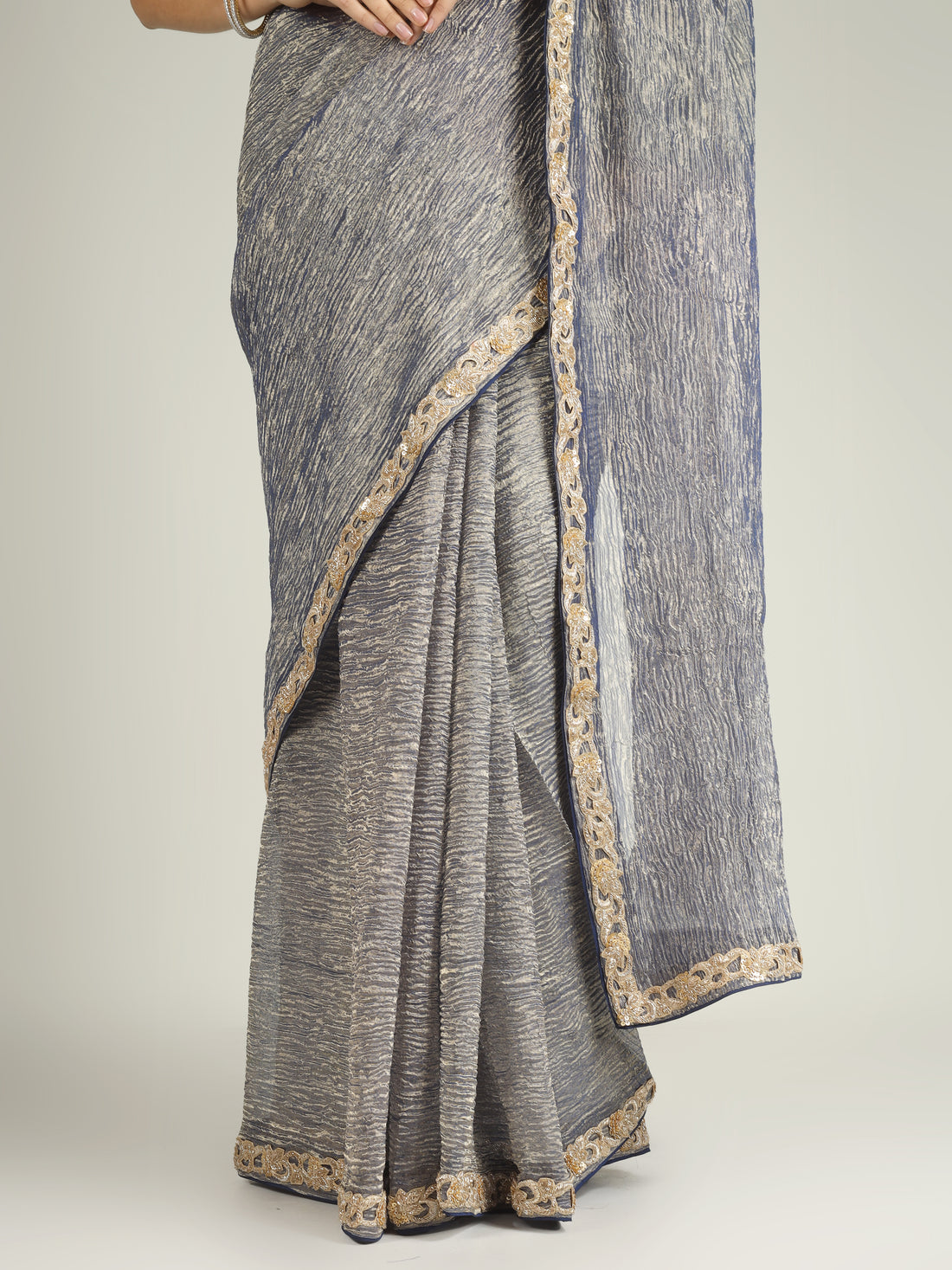 Banarasi Crush Tissue Silk Saree with Border