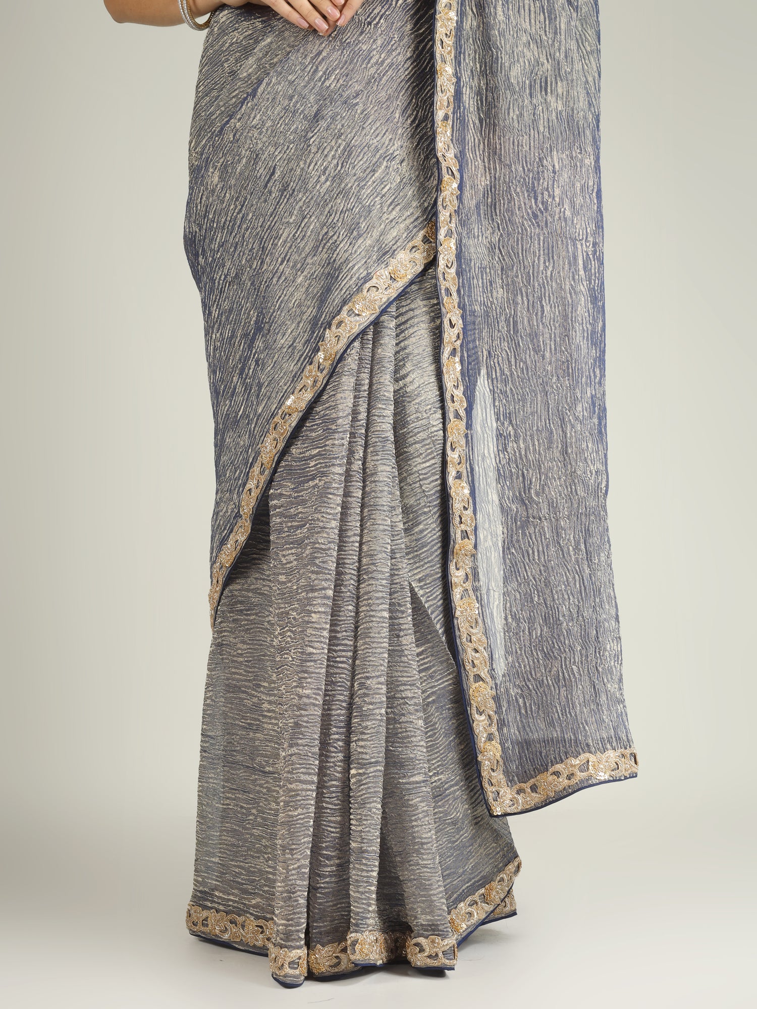 Banarasi Crush Tissue Silk Saree with Border