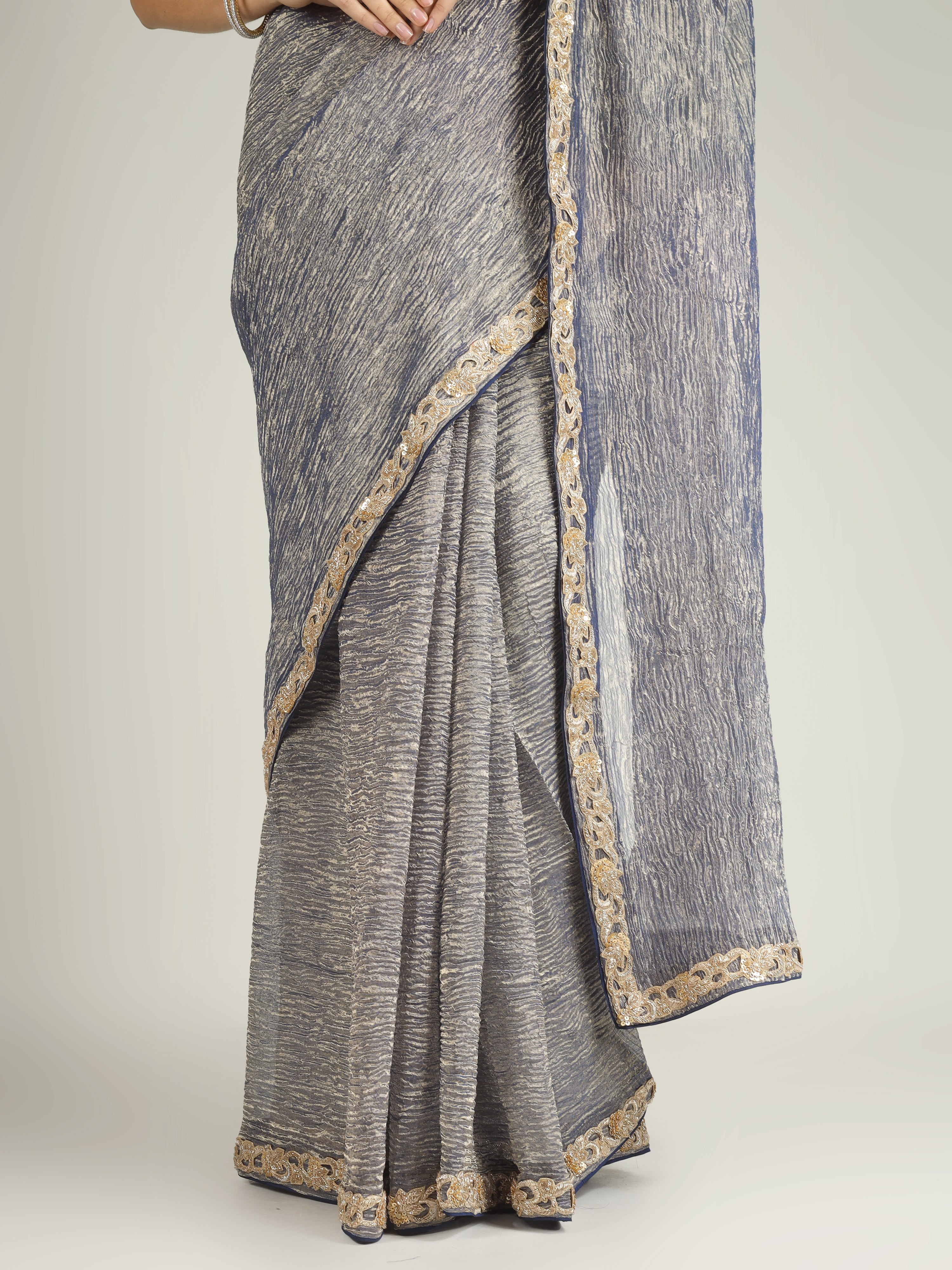 Banarasi Crush Tissue Silk Saree with Border