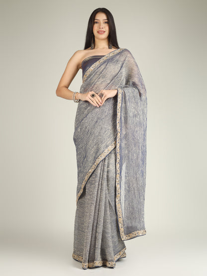 Banarasi Crush Tissue Silk Saree with Border