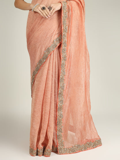 Banarasi Crush Tissue Silk Saree with Border