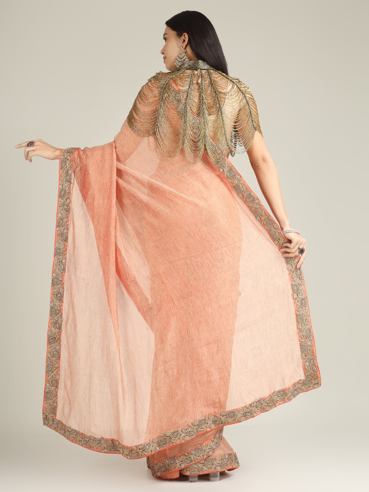 Banarasi Crush Tissue Silk Saree with Border