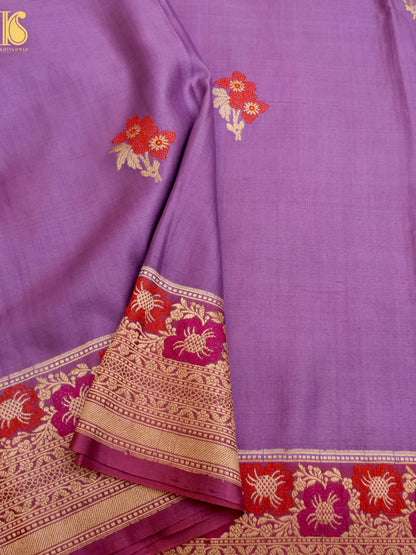 Handloom Banarasi Gajji Silk Alfi Booti Saree