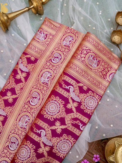 Handloom Pure Katan Silk Shikargah Banarasi Saree