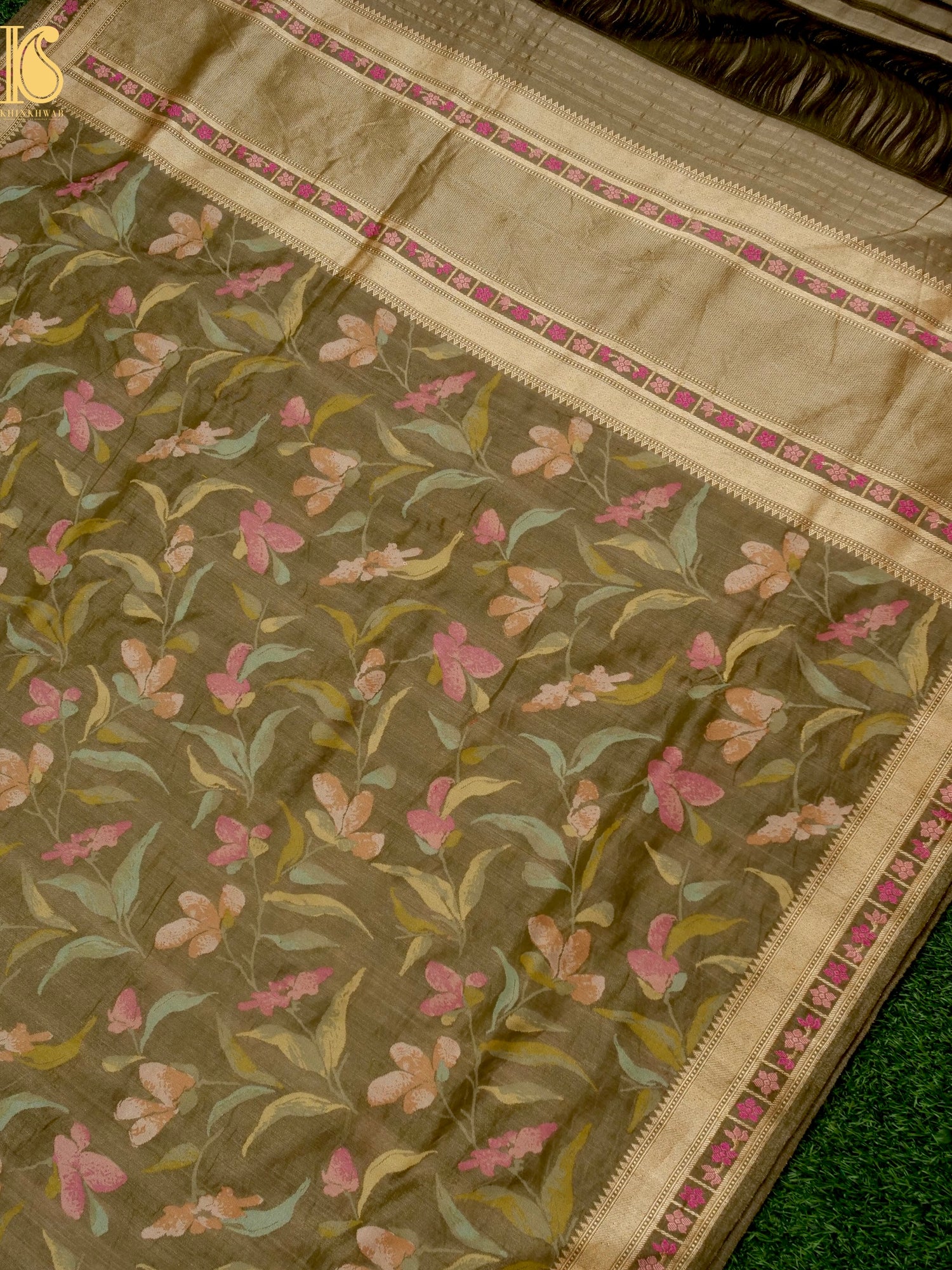 Handloom Banarasi Real Silver Zari Tissue Silk Saree