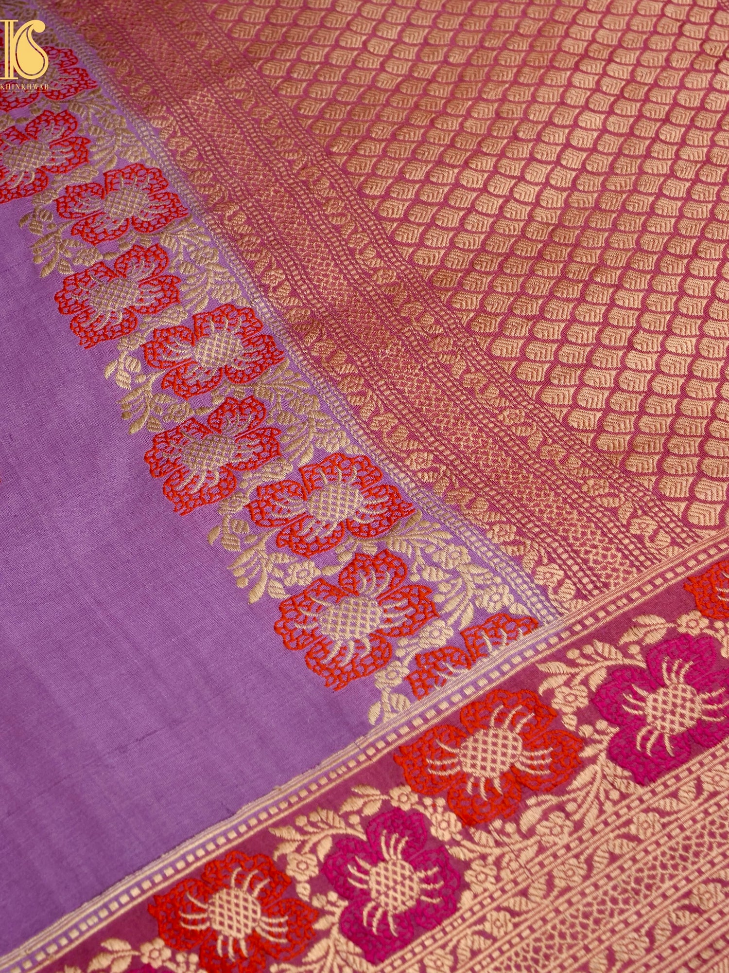 Handloom Banarasi Gajji Silk Alfi Booti Saree