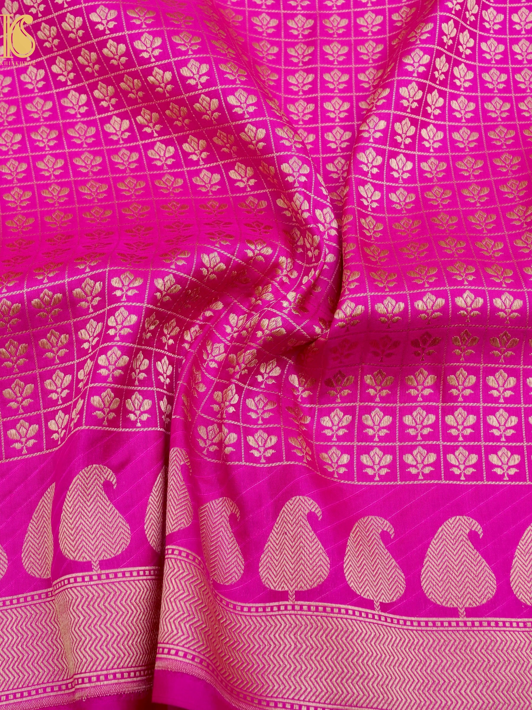Handloom Banarasi Katan Silk Brocade Saree with Konya Pallu