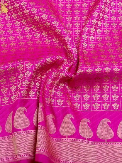 Handloom Banarasi Katan Silk Brocade Saree with Konya Pallu