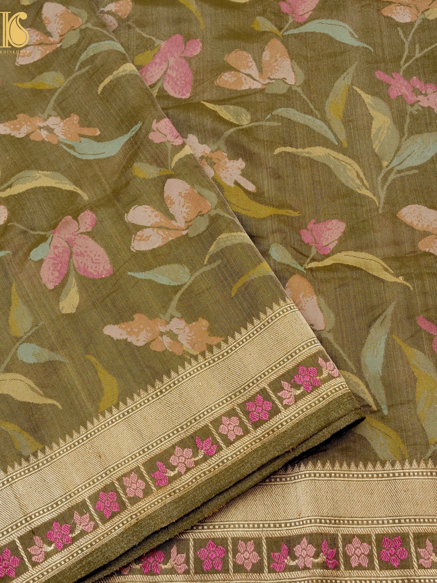 Handloom Banarasi Real Silver Zari Tissue Silk Saree