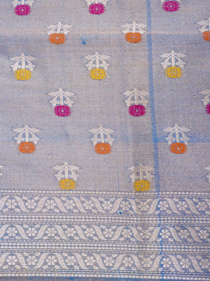 Pure Banarasi Kora by Tissue Saree with Kadhiyal Border