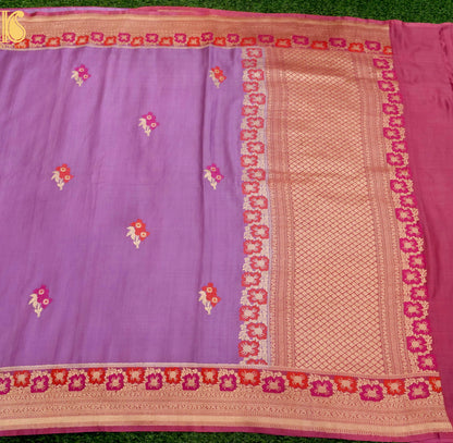 Handloom Banarasi Gajji Silk Alfi Booti Saree