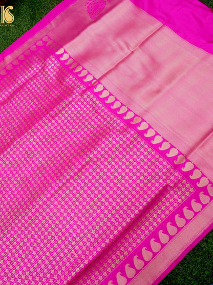 Handloom Banarasi Katan Silk Brocade Saree with Konya Pallu