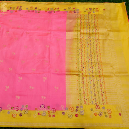 Handloom Katan Silk Ekatara Kadhiyal Banarasi Saree