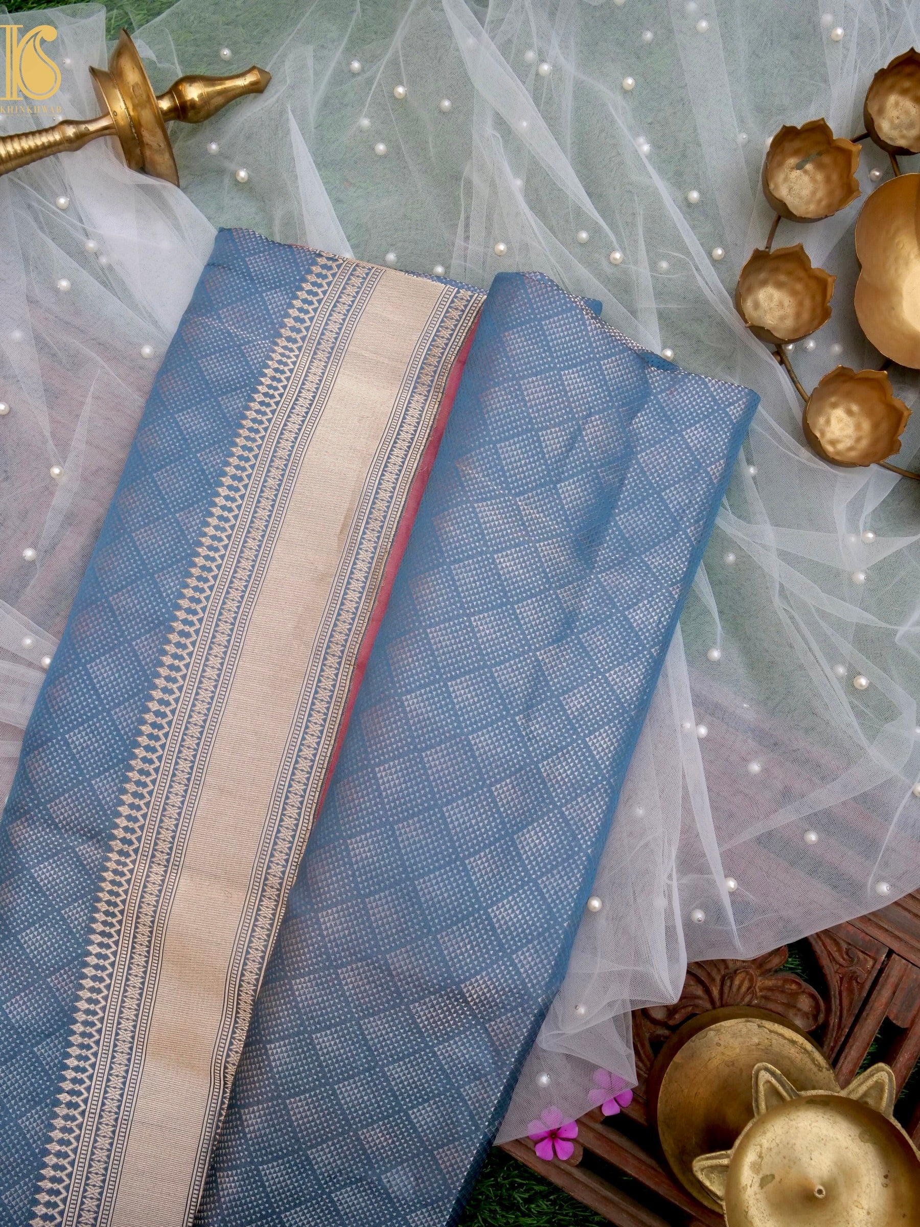 Handwoven Pure Katan Satin Silk Tanchoi Banarasi Saree