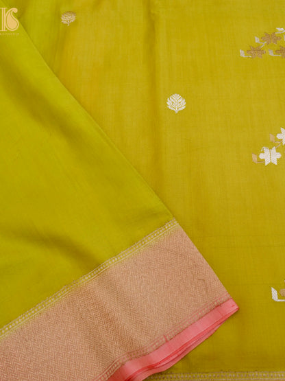 Handloom Banarasi Gajji Silk Meenakari Booti Saree