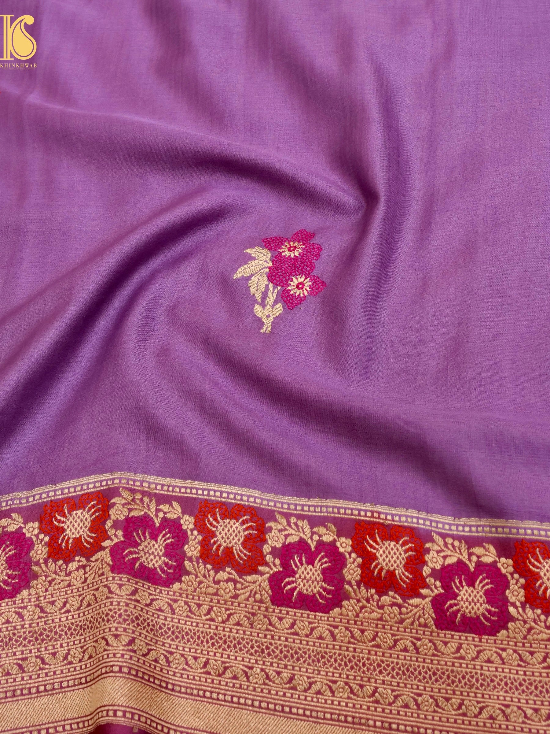 Handloom Banarasi Gajji Silk Alfi Booti Saree