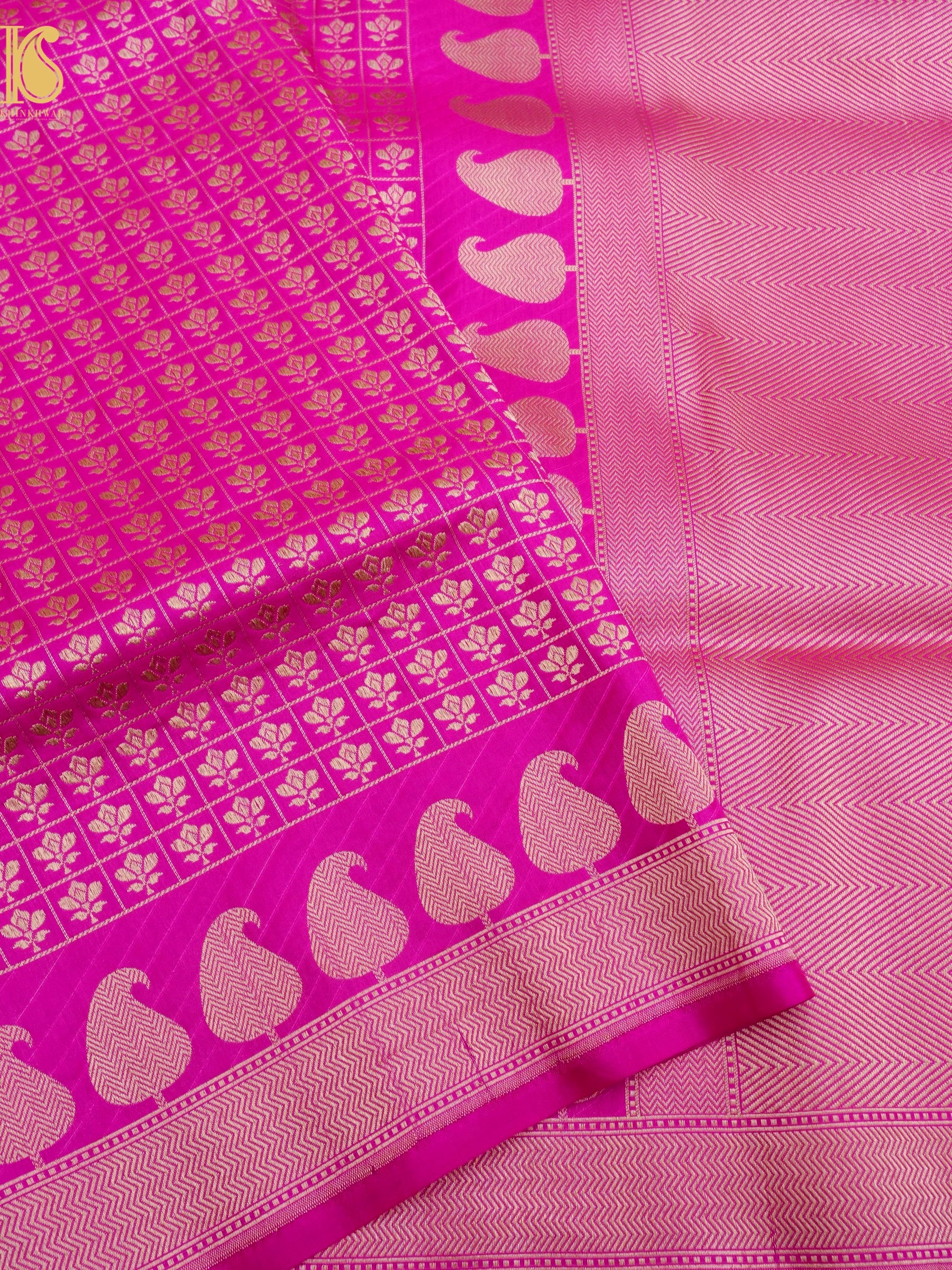 Handloom Banarasi Katan Silk Brocade Saree with Konya Pallu
