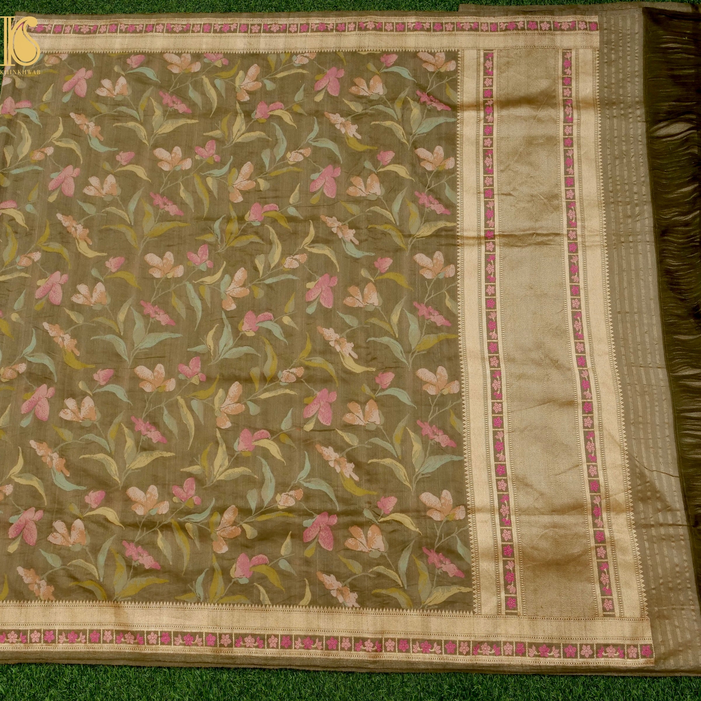 Handloom Banarasi Real Silver Zari Tissue Silk Saree