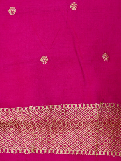 Handloom Banarasi Gajji Silk Meenakari Booti Saree