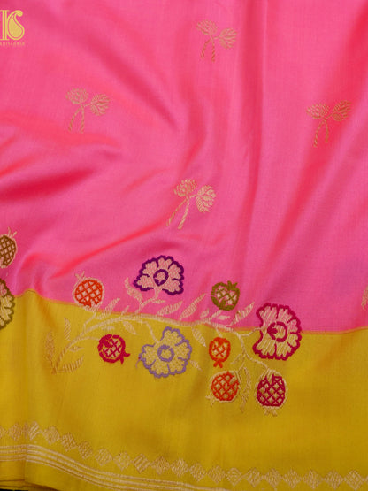 Handloom Katan Silk Ekatara Kadhiyal Banarasi Saree