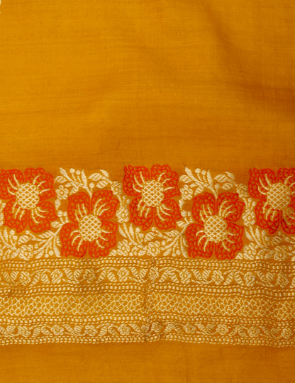 Handloom Banarasi Gajji Silk Alfi Booti Saree