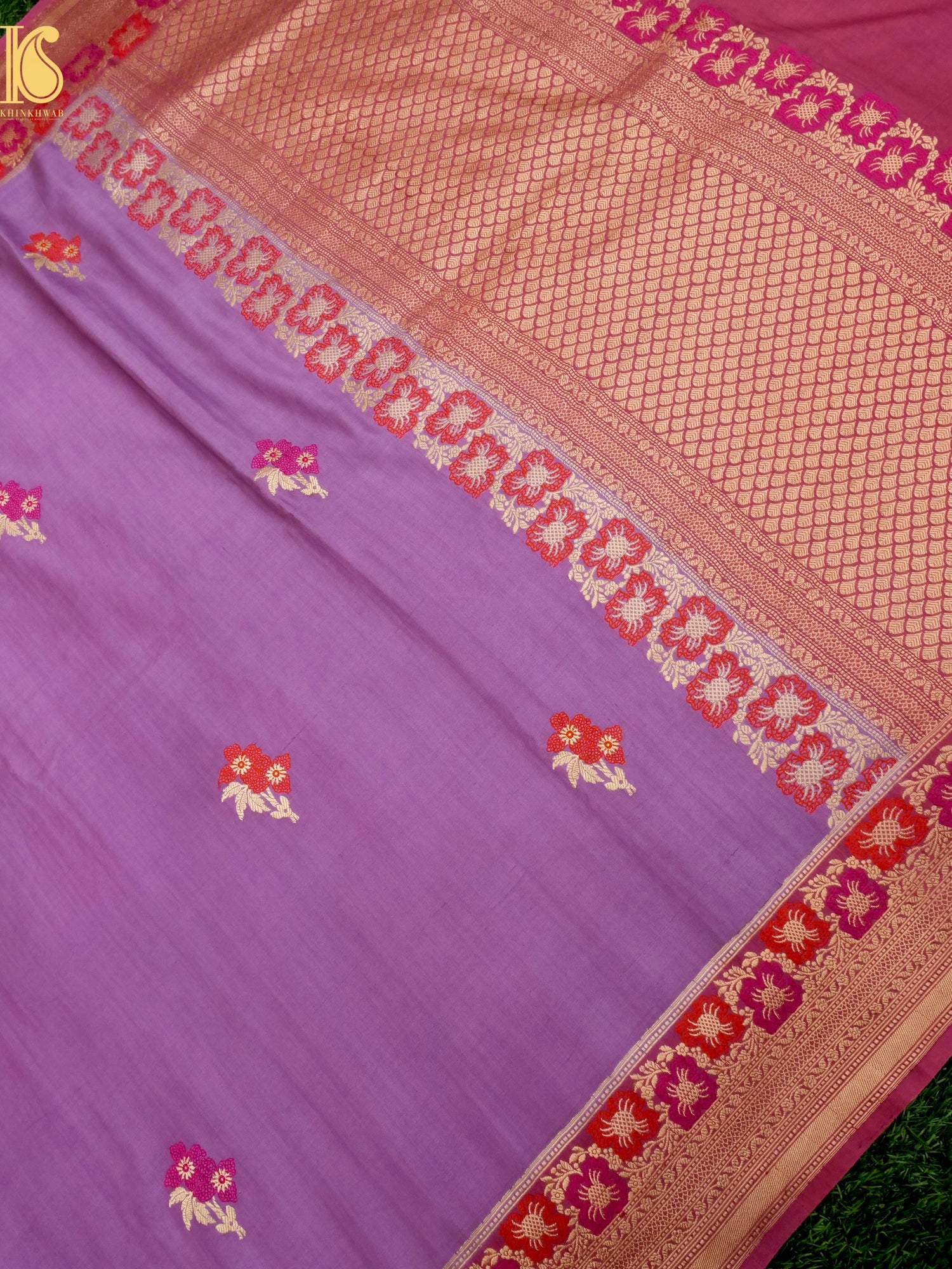 Handloom Banarasi Gajji Silk Alfi Booti Saree