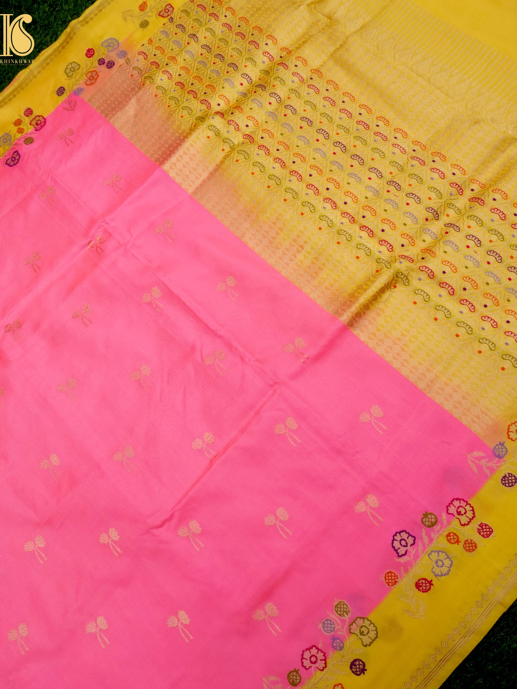 Handloom Katan Silk Ekatara Kadhiyal Banarasi Saree