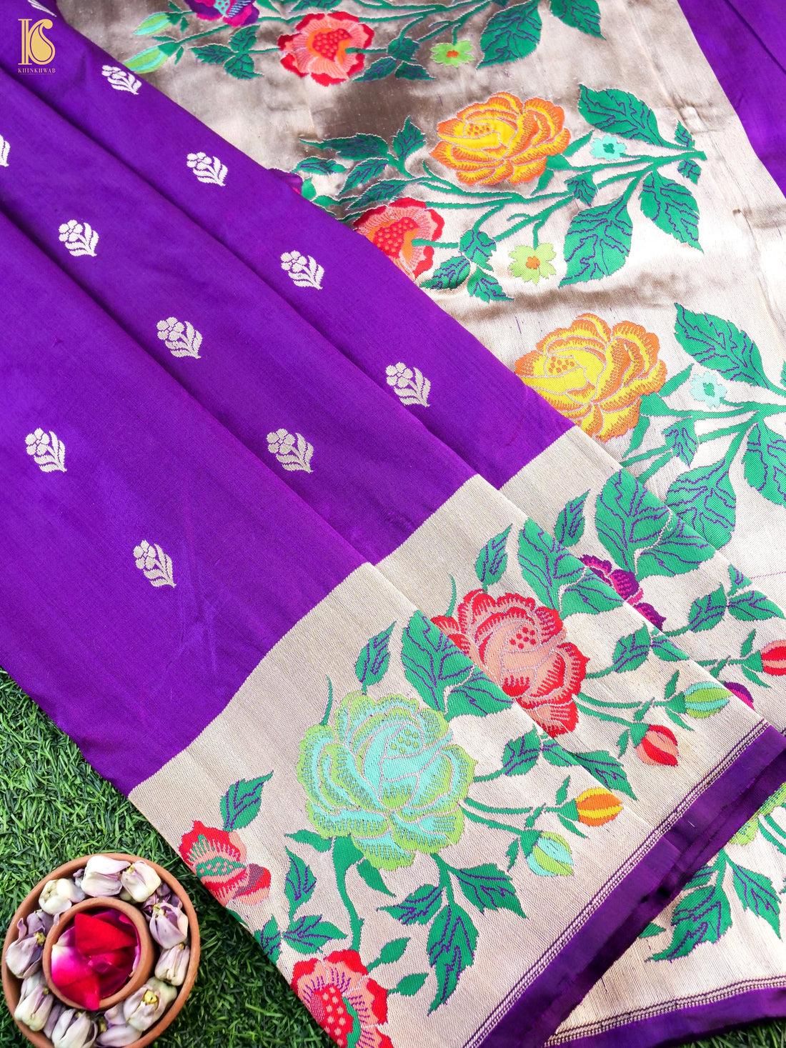 Handloom Banarasi Katan Silk Kadwa Border Saree
